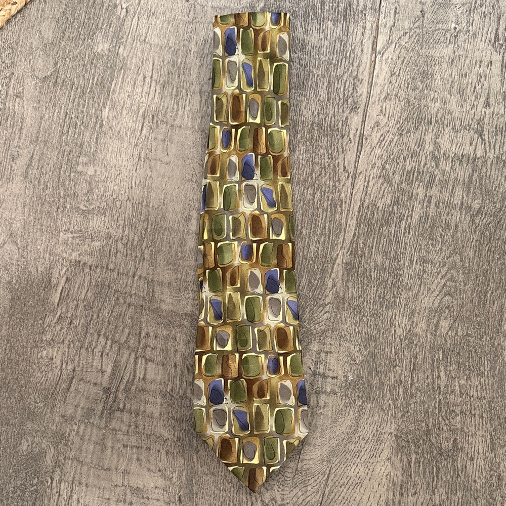 J. Garcia Green and Blue Patterned Tie